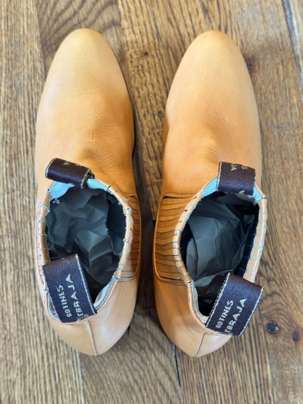 Mens Leather Chelsea Boots Size 8 Tan Cognac Spain Western Botines Cebraja Villa